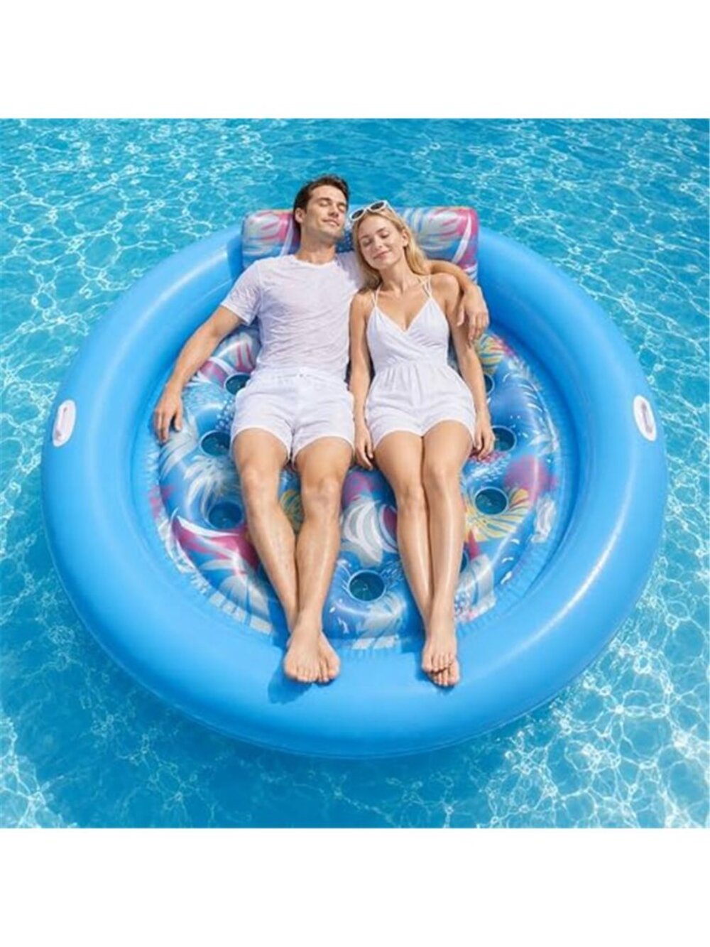 XL Inflatable Pool Float Lounger Tanning Raft Lake Beach Float Heavy Duty 350Lb